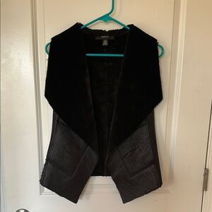Black Faux Fur Vest